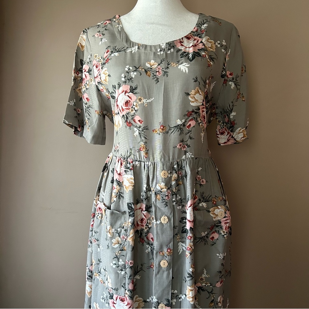 Vintage Erika Floral Midi Dress